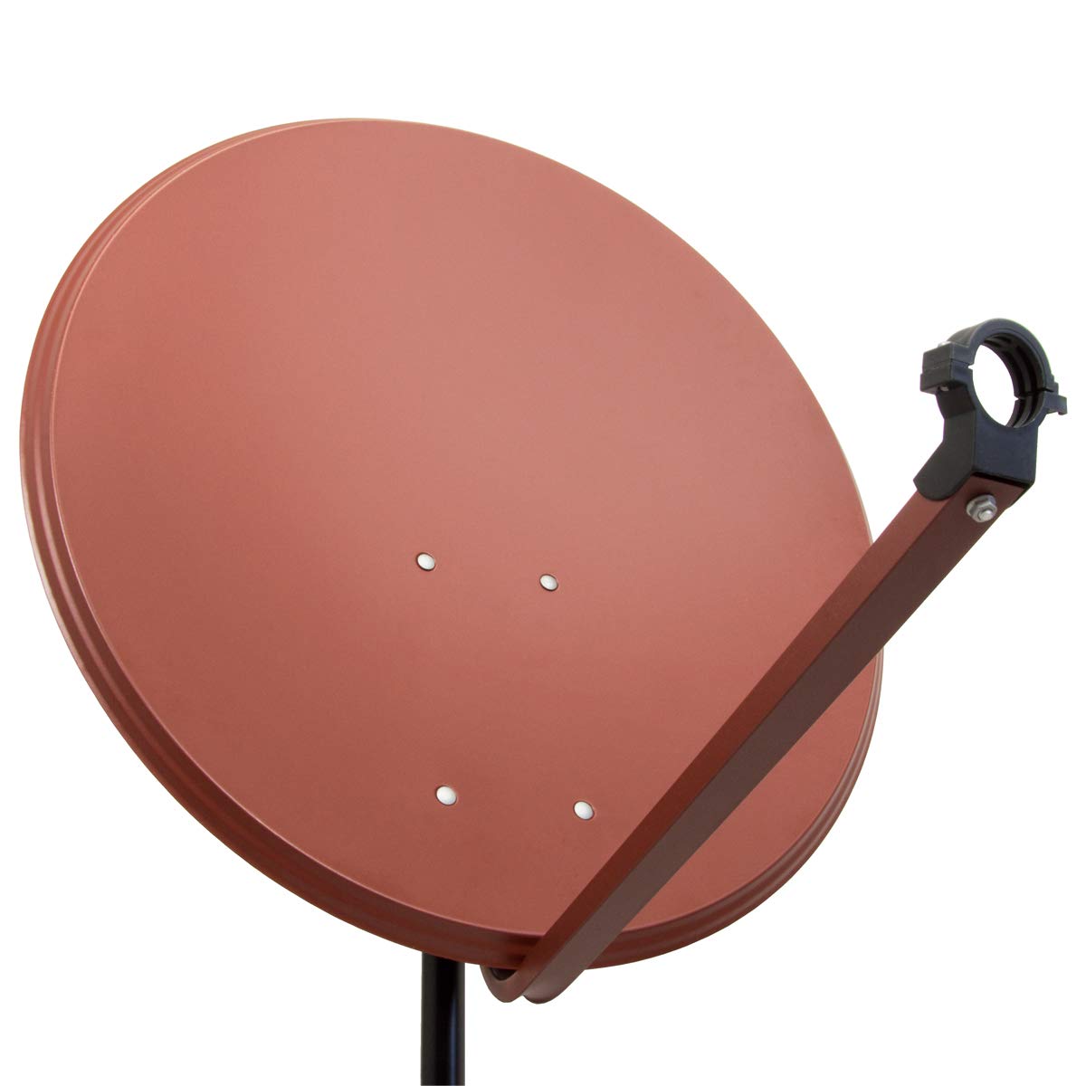 Premium X Satelliten-Komplettanlage 80cm Satellitenschüssel Ziegelrot Satellitenantenne Twin LNB 4X F-Stecker, SAT für 2 Teilnehmer