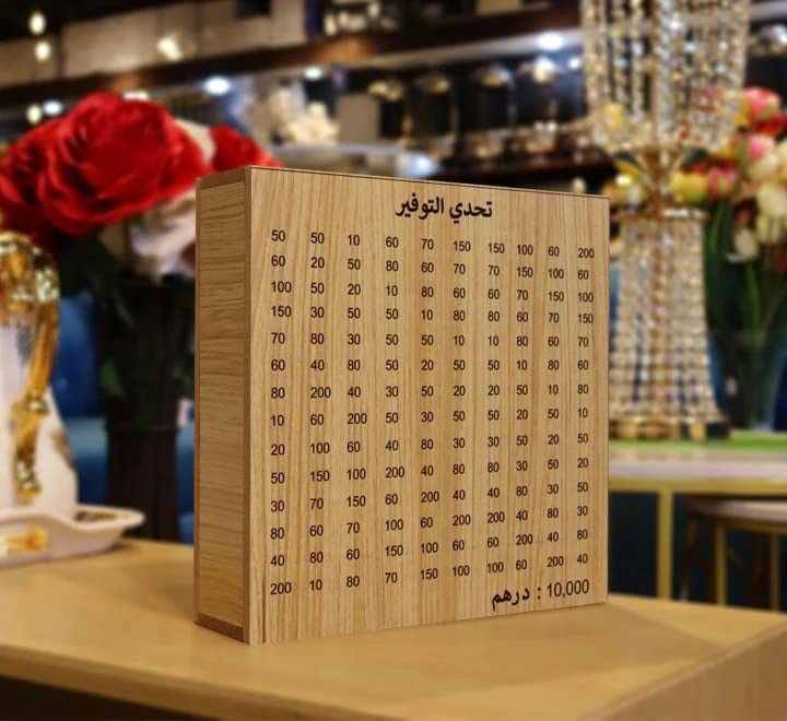 Money Saving Box for Kids | Wooden Mini Piggy Bank | Deposit Boxes for Saving Dollars Dirhams and Coins | Save Funds for Boys, Girls and Kids | Money Bank (Wooden Brown 10000)