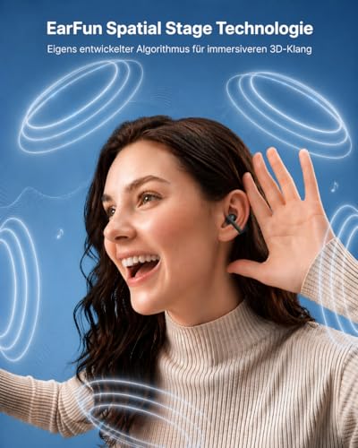EarFun Clip 2 Open Ear Kopfhörer, Bluetooth Clip On Earbuds, bequem, Leicht – Ansicht 4