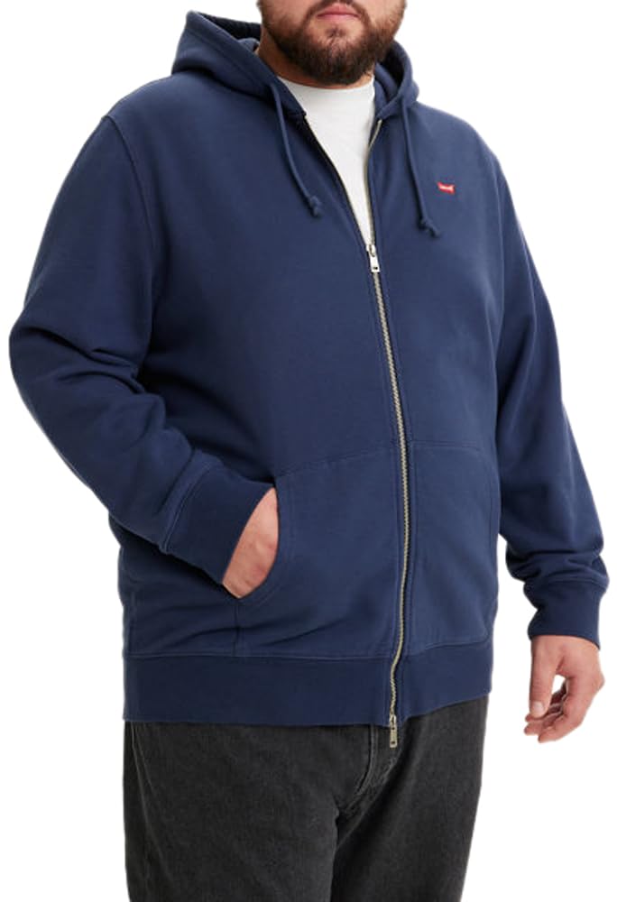 Levi's Men's Big & Tall Original Housemark Zip Up Hoodie, Naval Academy, 3XL