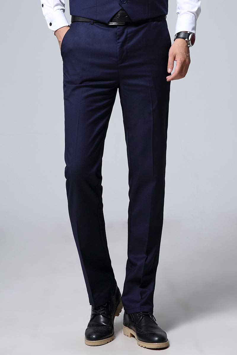 QZI Uomo Completo Colletto Monopetto Slim Fit Completo di 3 Pezzi