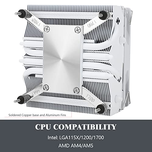 Image of Thermalright AXP90-X53 White Low Profile CPU Air Cooler, 53mm Height, TL-9015W SLIN PWM Fan, AGHP 3.0 Technology, for AMD AM4 AM5 /Intel 1150 /1151 /1155 /1156 /1200 /1700(White)