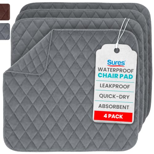 Sures Waterproof Chair Pads for Incontinence (22 x 21) - Washable