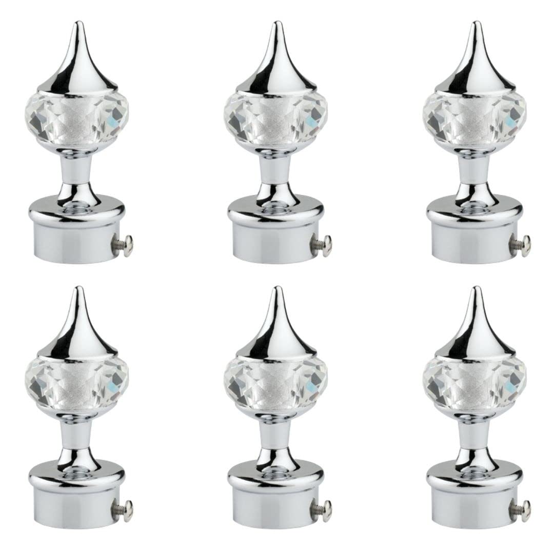 INKART� Diamond Stainless Steel Curtain Bracket Parda Holder with Support 1 Inch Rod Pocket Finials Designer Door and Window Rod Support Fittings (Pack of 6, Silver) (B0C2Z6QWBH) Amazon Price History, Amazon Price Tracker