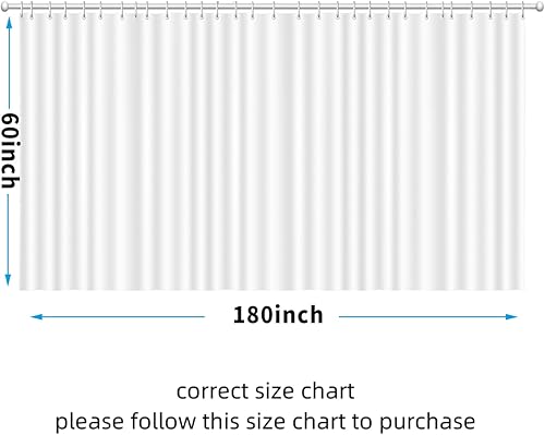 Miniatura 6 de Clawfoot - Cortina de ducha para tina, 180 x 60 pulgadas, forro esmerilado que se deforma alrededor, extra ancho, 36 ganchos de metal, cortina de