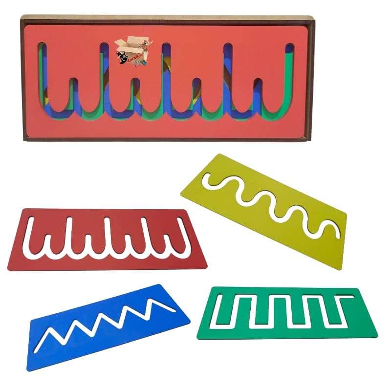 Brinquedo Pedagógico Educativo Em Madeira Linhas Vazadas Estojo (L. V. Estojo)