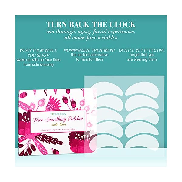 BLUMBODY Face Wrinkle Patches - Anti Wrinkle Facial Patches to Smooth Smile Lines - Non-Silicone Face Patches Wrinkles Tape for Fine Wrinkles between Eyes & Face - For Overnight Wrinkle Use