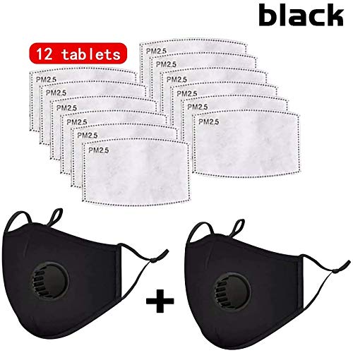 GULE GULE 2pcs Bike Face Cover with 12pcs Filter Men, Women for Running