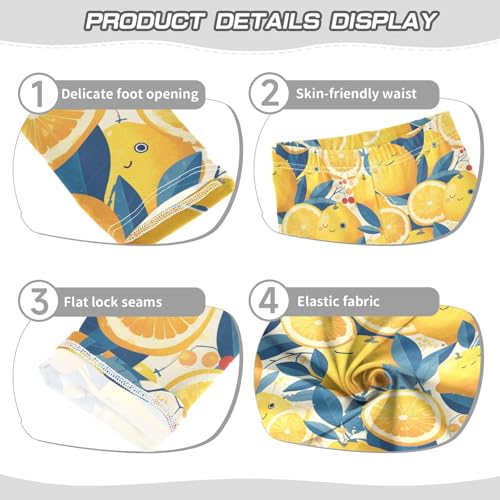 KLL Tropical Yellow Lemons Toddler Girls' Active Leggings Soft Full Length Activewear Exercise3
