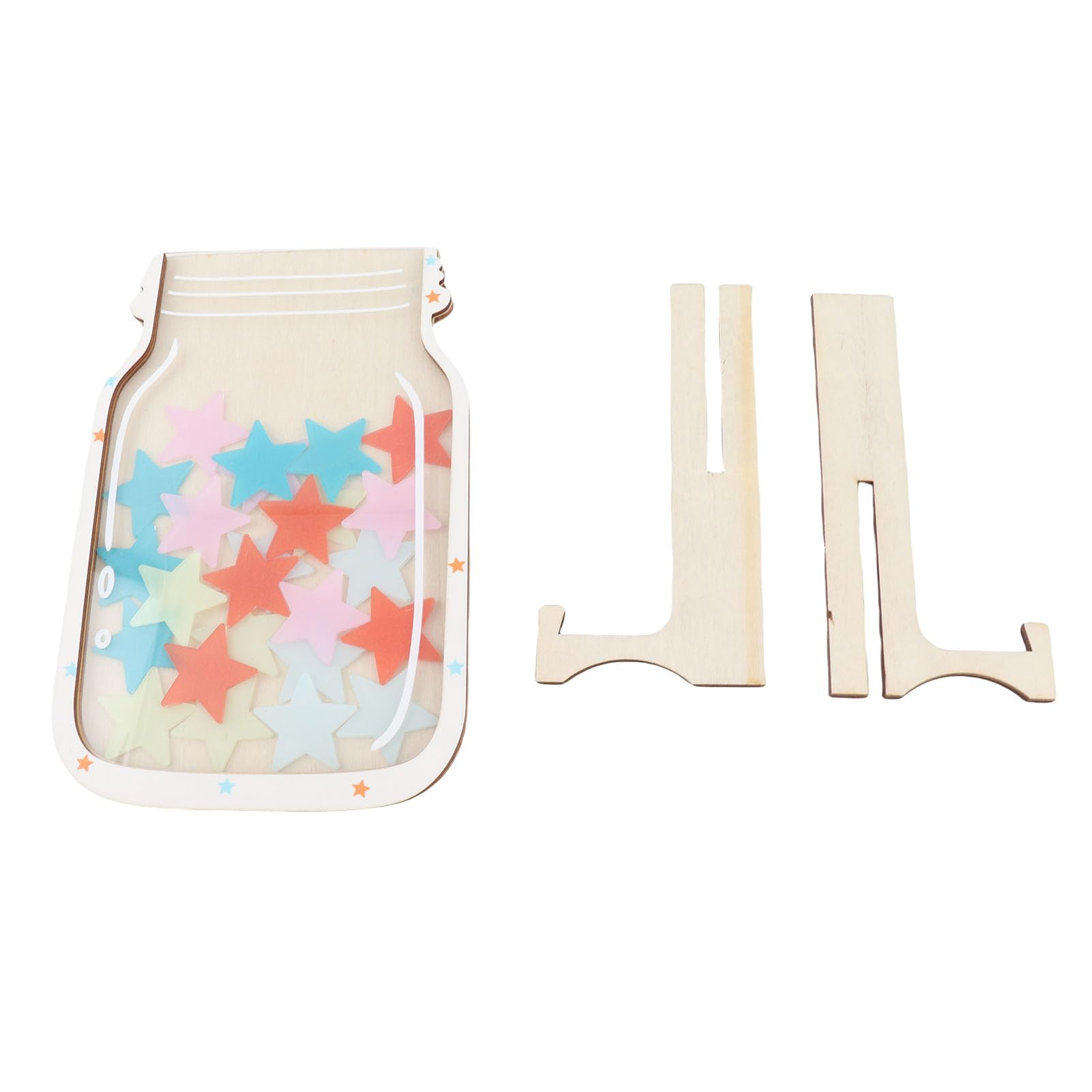 Muiltvoe Reward Jar for Children,Wooden Star Reward Jar,Reward Jar with Stars,Reward Charts for Children Behaviour, Stars Incentive Jar Reward Board for Kids Home School