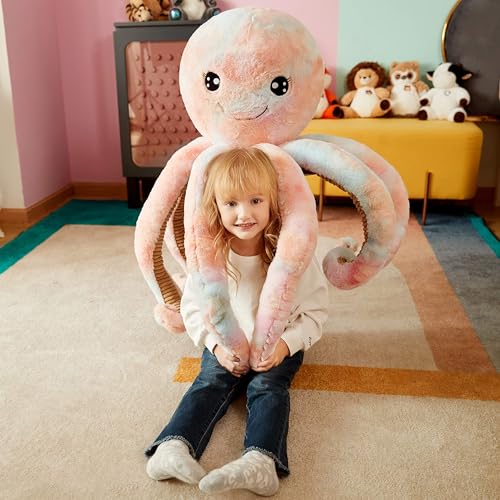 IKASA Groß Krake Octopus Stofftier Riesenkrake Plüschtiere für Kinder,75cm Gross Kuscheltier Plüschtier Riesiges Plüschtiere Jumbo Plüsch Spielzeug