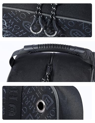 Harrison Howard Tall Boot Bag Equestrian Boot Travel Bag for Storing Helmet, Horse Whip Accessories Boot Storage Bag Black3