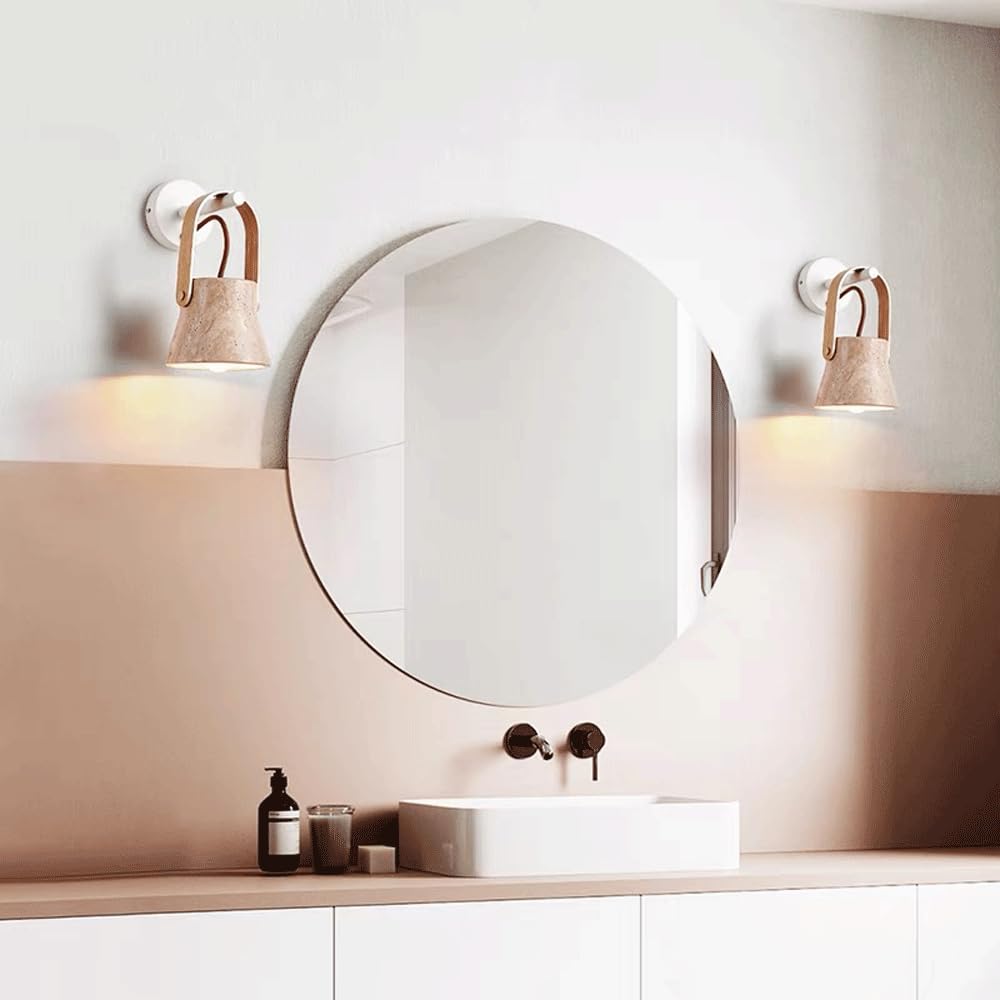 Aplique de Pared Moderno Estilo Cueva de Piedra nórdica, luminaria Retro artística para Dormitorio y Sala de Estar.