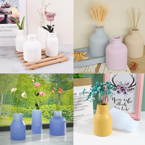 Miniatura 7 de 5 Piezas Silicona Florero Moldes,Molde De Silicona De Jarrón, 4 Jarrones 1 Bandeja, Molde De Resina De Jarrón De Bricolaje, Jarrón De Molde De Resina Epoxi,Jarrones De Silicona Para Manualidades