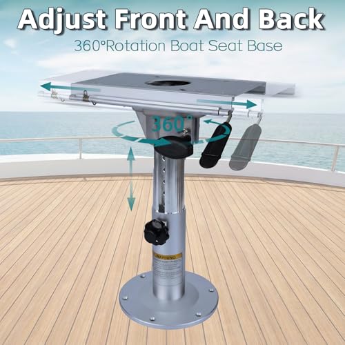 Boat Seat Pedestal,13-19 Inch Adjustable Height Locking Swivel Boat Seat Pedestals and Bases,9" Base,2-7/8”Post,Anti-Wobble Aluminum Marine Seat Mount for Pontoon Bass Jon Fishing Boat Chair,Base Only - Image 4