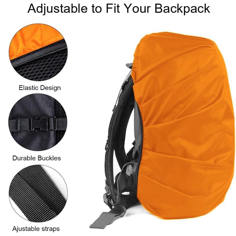 HORREX 18-30L Rucksack Regenschutz Fluoreszierend orange Farbe Reflektierender Pfeil + Fluoreszierend orange Farbe Vertikaler Streifen Regenschutz Schulranzen Rucksack Regenhüllen