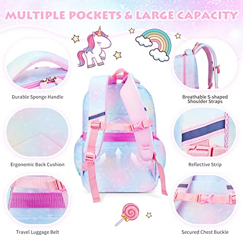 Girls Backpack, School Backpacks 16 * 11.5 * 7.5In For Girls, Cute Book Bag With Compartments For Teen Girl Kid Students Elementary Middle School, Kids' School Bag, Blue #TOP4