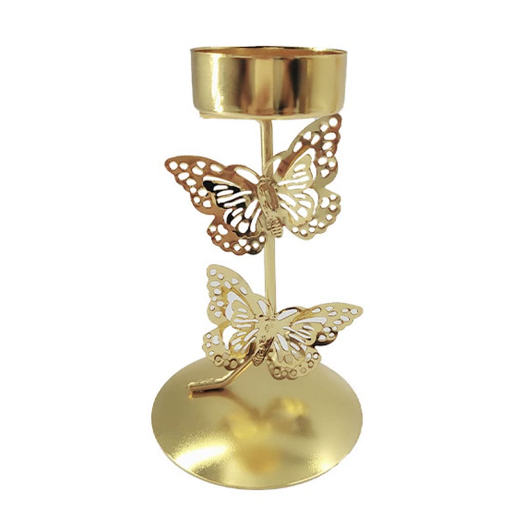 Euyueli I Christmas Holder Metal Butteryfly Flower Bird Candlestick For Home Bedroom Dinner Wedding Decoration Wrouht Ron Ornament