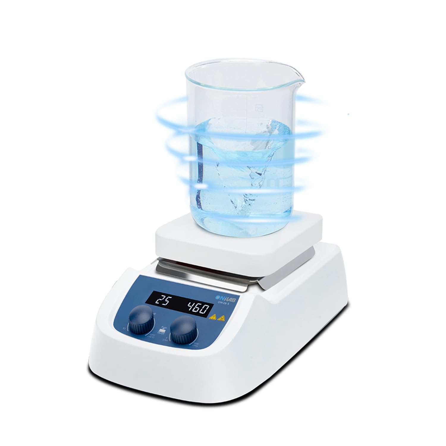 ONiLAB Placa de cocción cuadrada digital LED de 5 pulgadas con placa caliente de laboratorio recubierta de cerámica, placa de agitación de 280 ℃, mezclador magnético de 3000 ml de capacidad, 200-1500
