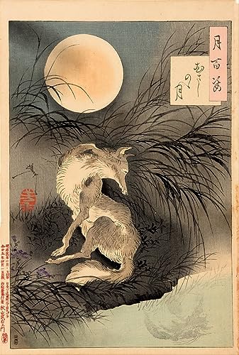Tableaux Graffiti Art Mural Tsukioka Yoshitoshi la lune sur la plaine de Musashi 60x90cm
