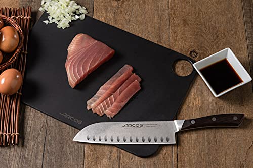 Couteau Santoku professionnel Arcos lame forgée 18 cm manche bois de rose