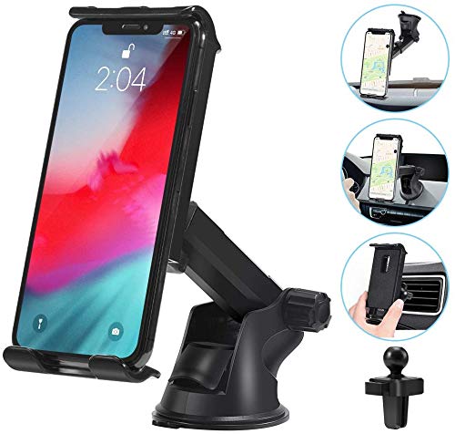PaiTree 3 in 1 Car Phone Mount for Dashboard Air Vent Windshield Super Strong Suction Cell Phone Holder for Car 360°Rotation Car Phone Holder for iPhone 11/11 pro/11 pro max/Xs Max/XS/XR/XP/Galaxy S10