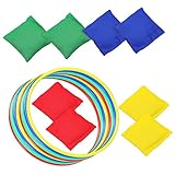 KOMBIUDA 16st Zwinge Wurfspiele Wurfspiel Kegel Ringe Ringwurfringe Bohnensäckchen...