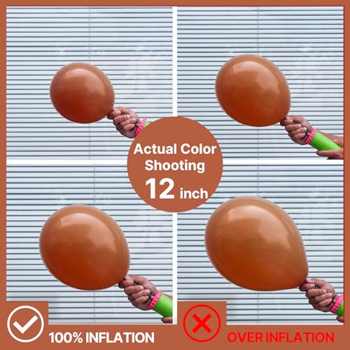 Image of PartyWoo Dark Brown Balloons 140pcs Different Sizes of 18 12 10 5 Inch Boho Neutral Coffee Tan Balloon Arch Kit Garland for Birthday Boy Baby Shower Jungle Safari Fall Party Decorations Brown-F08