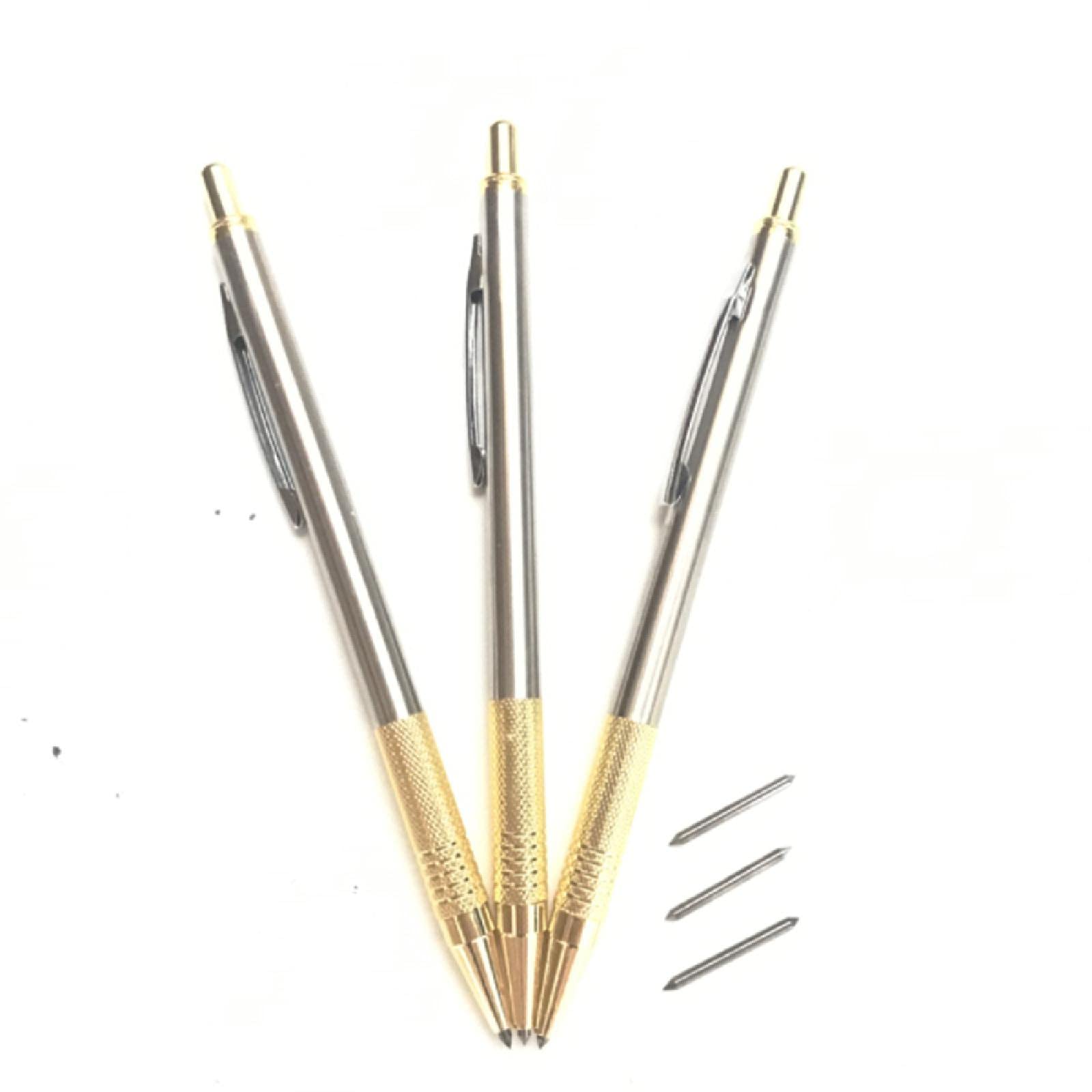 15 piezas de carburo de tungsteno punta Scriber, herramienta de metal Scribe pluma, grabado grabado curva, herramientas con clip para cerámica de acero inoxidable, vidrio/hoja de metal, plata