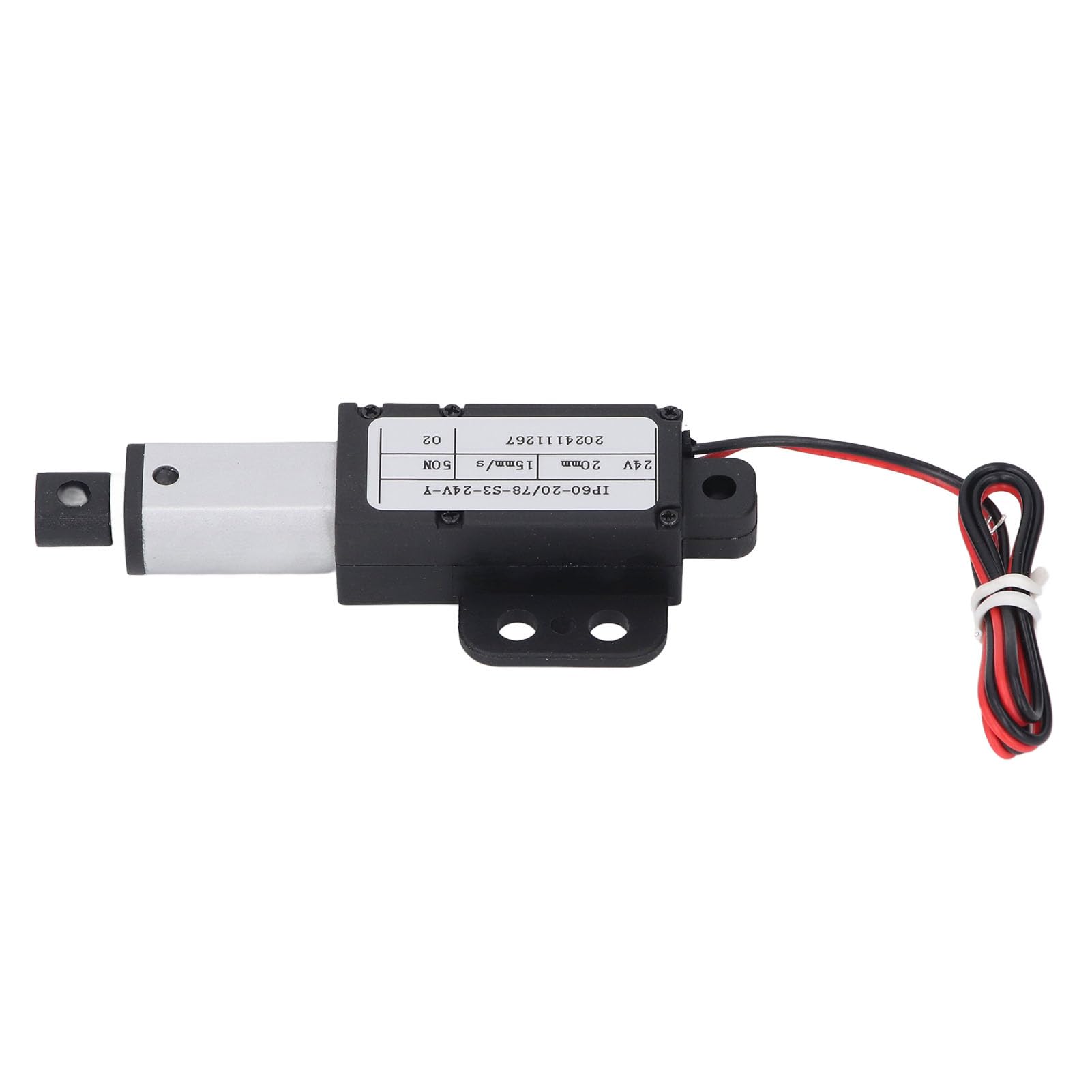 lyrlody 24V Elektrischer Mini Linearantrieb, 50N Schubkraft 20mm Hub wasserdicht mit Überlastschutz, für Fensteröffner Schranktür Roboter