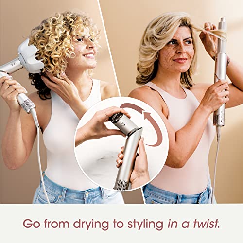 Shark HD435 FlexStyle Air Styling System: Powerful Blow Dryer & Multi-Styler with Auto-Wrap Curlers, Diffuser, Oval Brush, & Concentrator, Stone