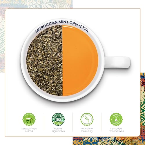 Image of Dabri Moroccan Mint Green Tea 100gm Pouch | Premium Loose Leaves with Natural Taste | Rich in Antioxidants | Supports Weight Management & Helps Maintain Healthy Blood Pressure