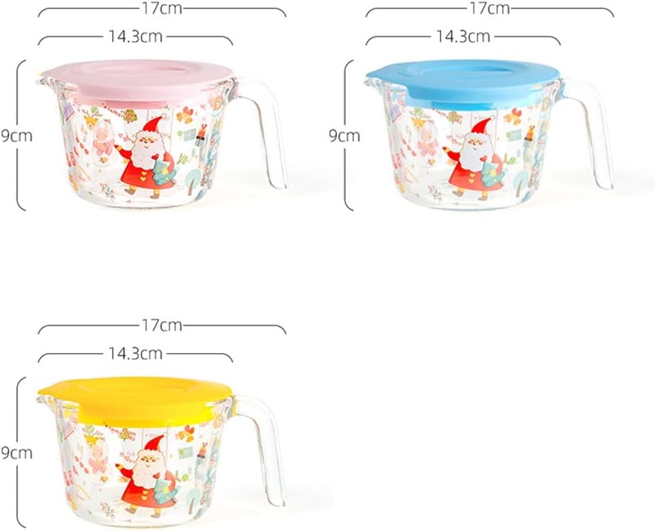 Glass Measuring Cup With Scale Milk Cup High Temperature Resistant Household Kitchen Baking Beaten Egg Cup Measuring Water Cup Cups (Color : Yellow, Size : 500ML) (Yellow 500ML)
