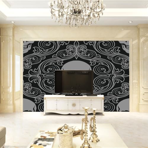 Papier peint intissé moderne crâne pour masquer les défauts du mur