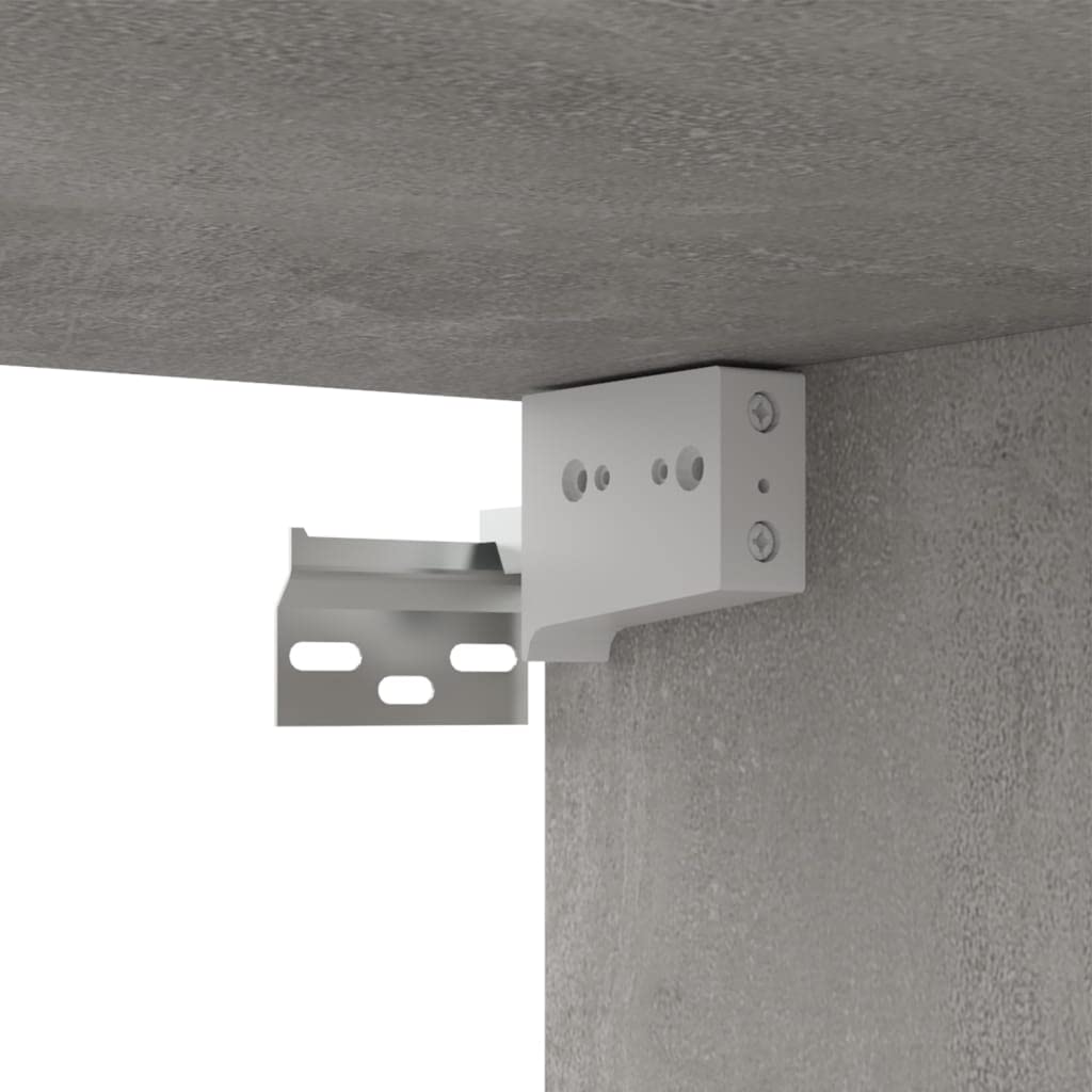 8-TLG. TV-Schrank-Set Betongrau Holzwerkstoff, Wandmontage, Modernes Media-Center für Wohnzimmer und Schlafzimmer, inklusive Stauraum für DVDs und Bücher