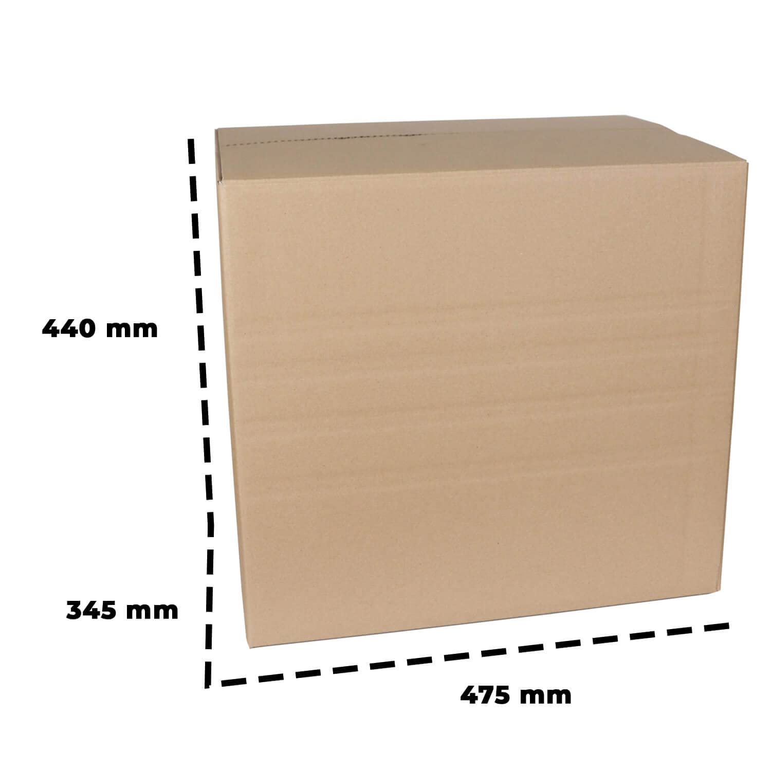 smiley pack 20 Stück Faltkartons 470 x 340 x 430 mm – zweiwellig – braun | mit Höhenriller – Versandkarton aus Wellpappe – Karton, Pappkarton, Versandbox, Paket