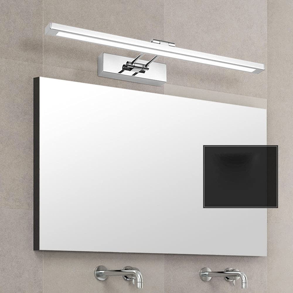 180° Einstellung Spiegellampe LED Silber Spiegelleuchte Wandleuchte Badezimmer Wasserdicht Toilette Badezimmer Spiegellicht IP44 Rostfreier Stahl Spiegel Frontlicht L80CM 16W,80cm warm light