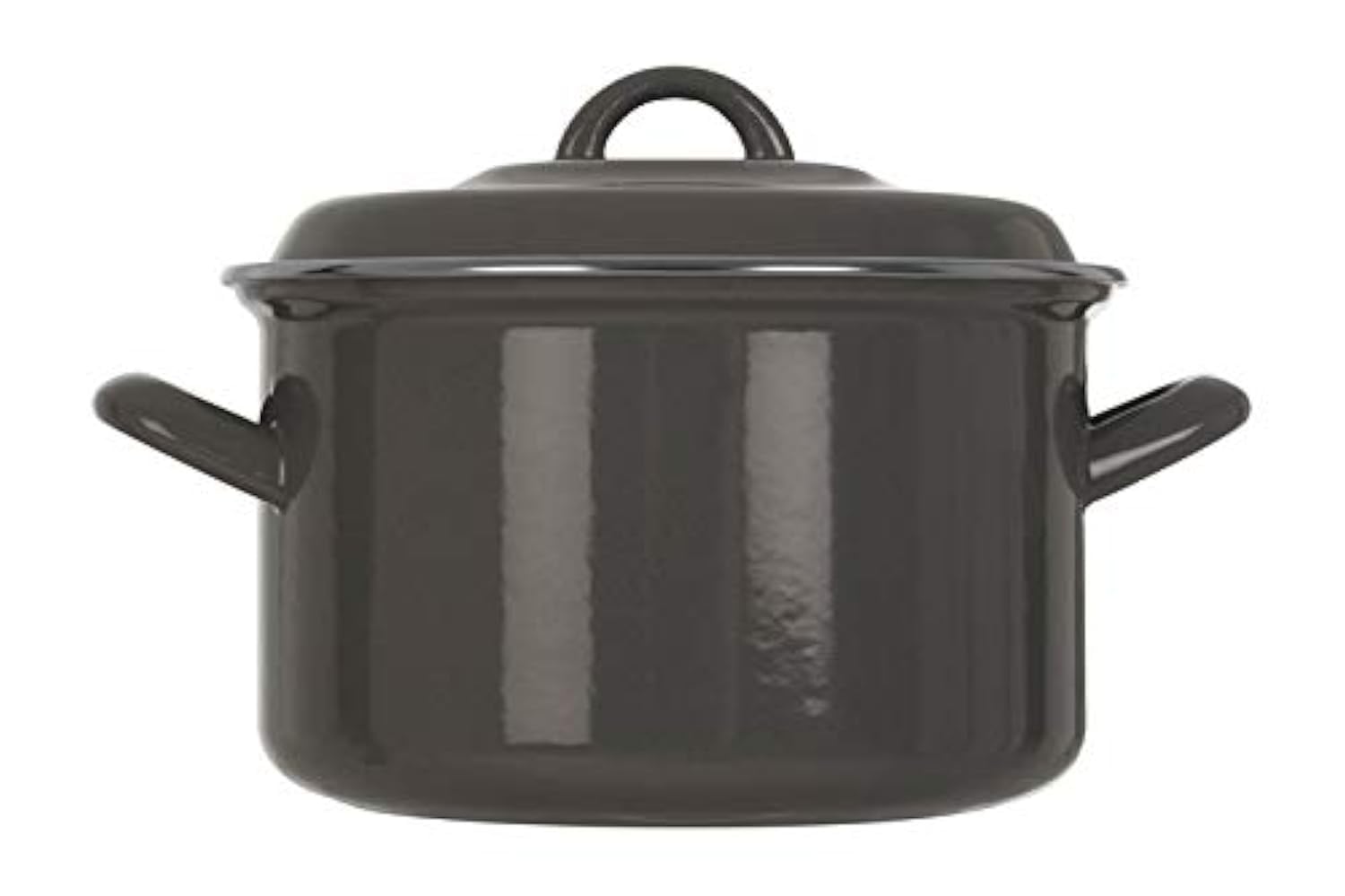 Premier Grey Porter Casserole Dish With Lid, Enamel, Medium, 3.7 Litre