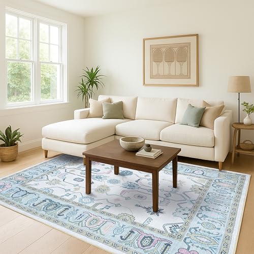 Tapete Fame Living Cream Green Oushak 7'6"x9'11" miniatura 2