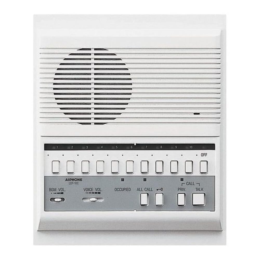 Aiphone LEF-10C Open Voice Selective Call Master Intercom with All-Call and Door-Release Buttons; Semi-Flush Mount; Accepts Up to 10 Connecting Door, Sub-Master, or Master Intercoms-image-41