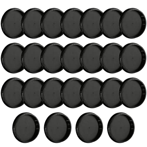 Image of Baomain 25-Pack Plastic Hole Plugs Black 3 inch (75mm) Locking Hole Plugs HP-75 Snap-in Panel Covers for Furniture, Cabinets & Automotive