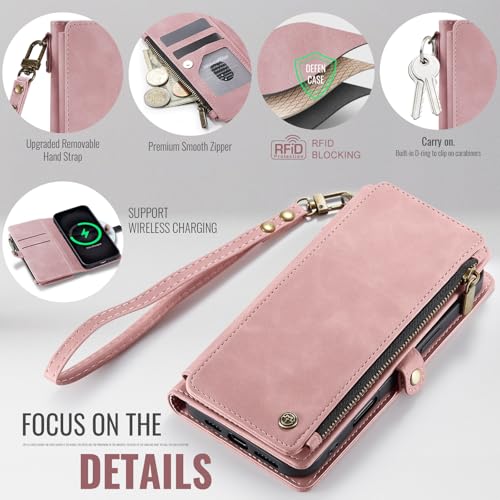 Defencase IPHONE 12/PRO WALLET CASE Compatible With Iphone 12/Pro Case Wallet With Rfid Blocking Card Holder For Women Men, Pu Leather Magnetic Snap Flip Zipper Strap Wallet Phone Case Fit thumb #4