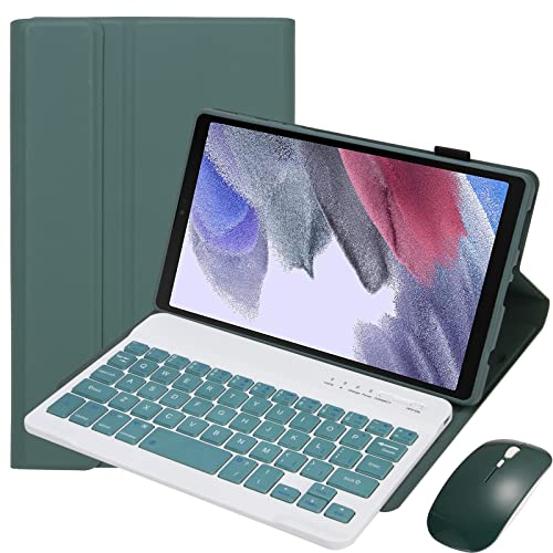 WDBZTJ Funda con Teclado España Ñ para Samsung Galaxy Tab A7 Lite 8,7' 2021, Funda Protectora con Teclado Bluetooth Inalámbrico Magnético Desmontable para SM-T225/T220,Dark Green