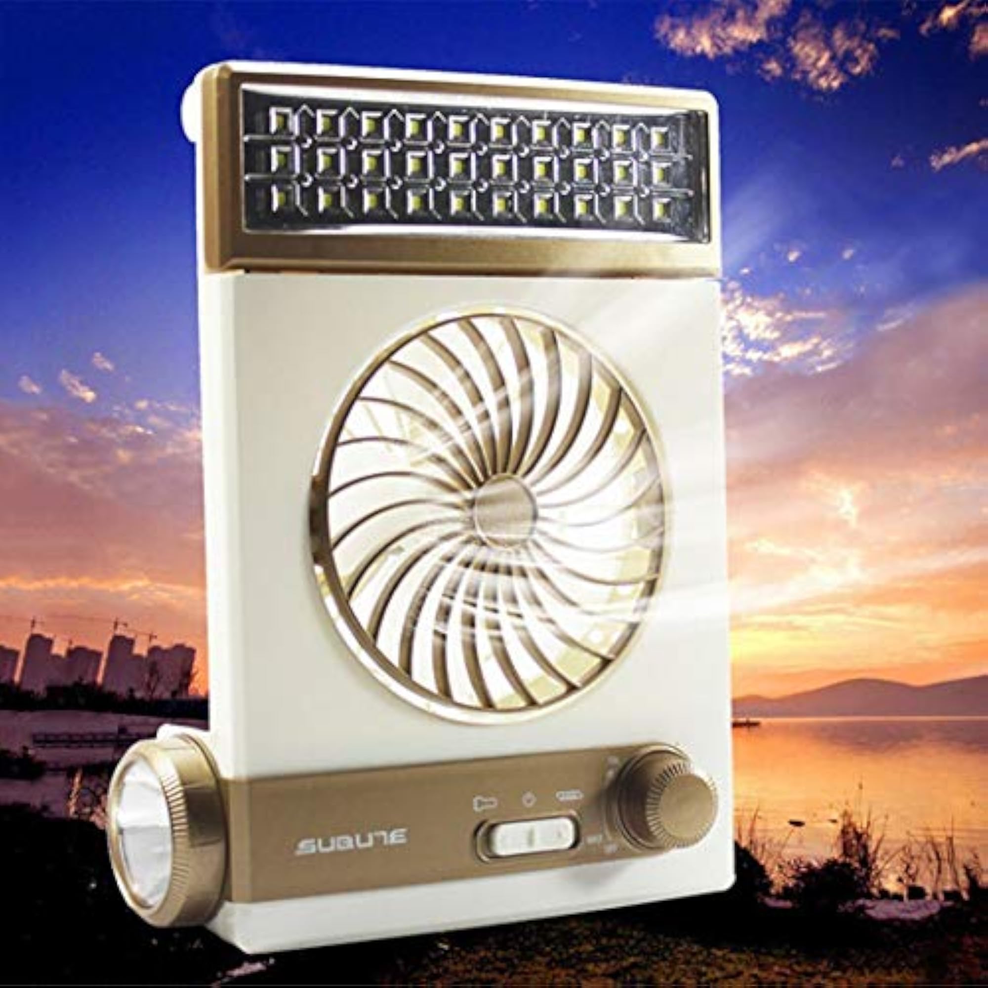 Portable Creative Table Lamp with Mini Electric Fan