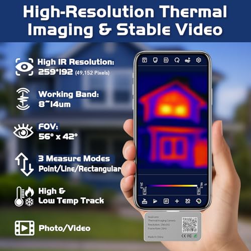 Image of BTMETER Thermal Camera Imaging Android - Dual Lens Mini IR Thermal Imager with 512x384 Super Resolution(256x192 Native IR) 25Hz Frame Rate, 5℉~1112℉ Temp Range, Accuracy ±2%, Support Photo /Video