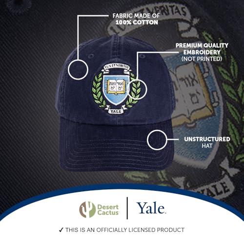 Gorra Bordada Ajustable Azul Universidad Yale Bulldogs miniatura 4