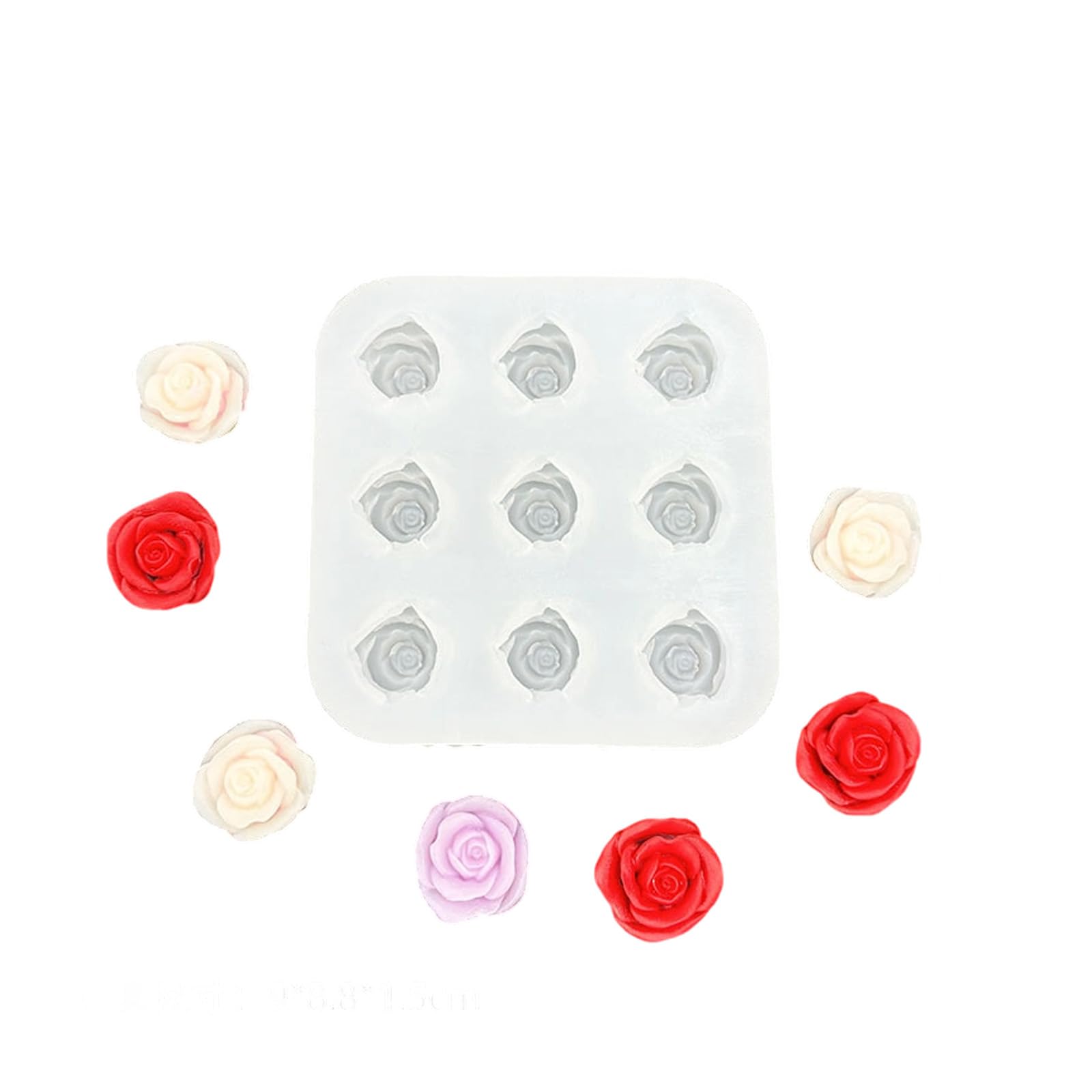 Stampo in silicone per rose per uso alimentare per sapone cioccolato, creazione candele, artigianato, strumento decorazione riutilizzabile, stampo per fiori in silicone, per la produzione