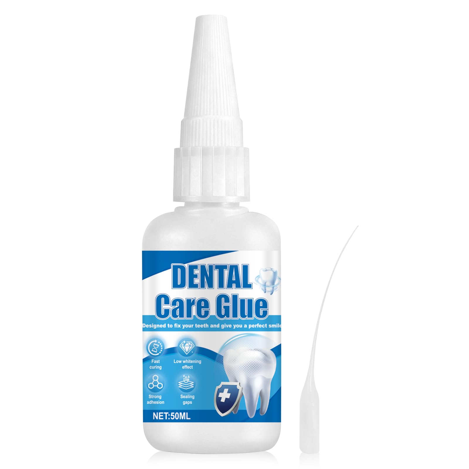 Colla per Denti, Cemento Dentale Definitivo, Colla Istantanea Extra Forte, Resistente al calore e impermeabile, Polimerizzazione rapida, Adatto per laboratori odontotecnici e artigianato, 50 ml