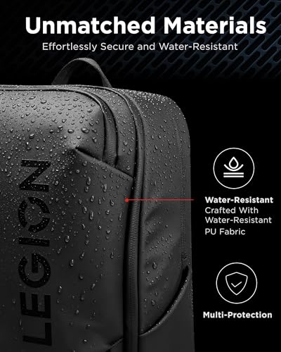 Lenovo Legion Gaming Laptop Backpack GB800, 21L Capacity, Fits 17-inch Laptops, Water Resistant, Three Main Compartments & 19 Specialiized Pockets, Black - image 2