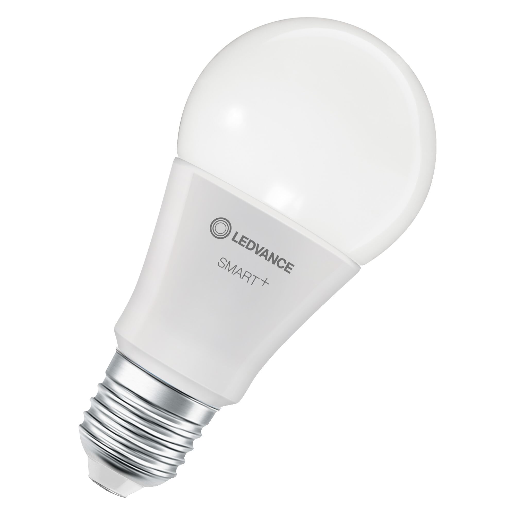 LEDVANCE Lampa LED SMART+ MATTER, kompatybilna z Google, Alexa, Apple, biała matowa, 9 W, 806 lm, trzonek E27, światło kolorowe i białe, sterowanie aplikacją lub głosem, 20 000 godzin,pakiet 4